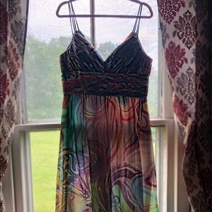 Rainbow swirl cocktail dress